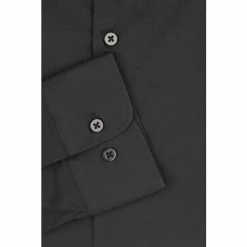 Moss Bros Moss Skinny Fit Black Single Cuff Stretch Shirt -Moss Bros shop unnamed file 63