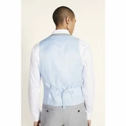 Alternative view of Moss Bros Moss Slim Fit Grey Stretch Suit: Waistcoat