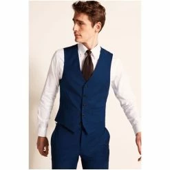 Moss Bros Tailored Fit Royal Blue Suit: Waistcoat