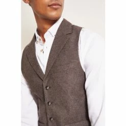 Moss Bros Brown Slim Fit Chocolate Herringbone Waistcoat 6 Moss Bros Brown Slim Fit Chocolate Herringbone Waistcoat -Moss Bros shop unnamed file 646
