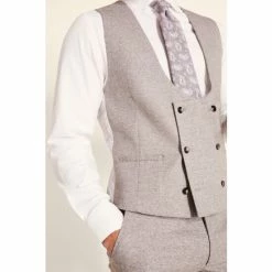 Moss Bros Slim Fit New Neutral Suit: Waistcoat -Moss Bros shop unnamed file 654