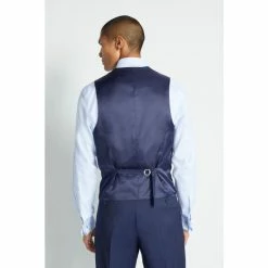 Alternative view of Moss Bros Moss Regular Fit Ink Blue Stretch Suit: Waistcoat