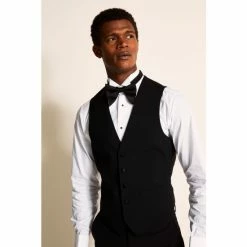 Moss Bros Moss Black Tailored Fit Dress Waistcoat