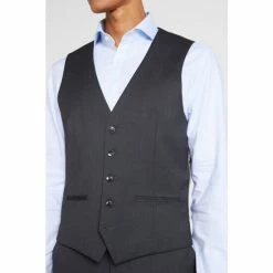 Alternative view of Moss Bros Moss Skinny Fit Charcoal Stretch Suit: Waistcoat