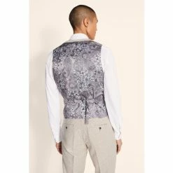Alternative view of Moss Bros Moss Slim Fit Brown Houndstooth Suit: Waistcoat