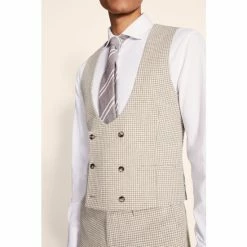 Moss Bros Moss Slim Fit Brown Houndstooth Suit: Waistcoat 6 Moss Bros Moss Slim Fit Brown Houndstooth Suit: Waistcoat -Moss Bros shop unnamed file 677