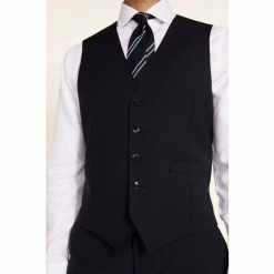 Moss Bros Blue Tailored Fit Suit: Waistcoat -Moss Bros shop unnamed file 685