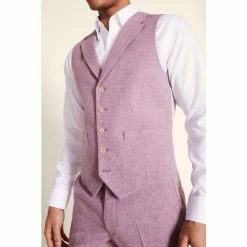 Moss Bros Moss Tailored Fit Dusty Pink Herringbone Suit: Waistcoat 7 Moss Bros Moss Tailored Fit Dusty Pink Herringbone Suit: Waistcoat -Moss Bros shop unnamed file 702