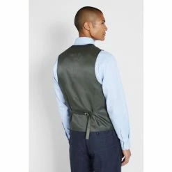Moss Bros Moss Regular Fit Blue With Khaki Check Suit: Waistcoat -Moss Bros shop unnamed file 707