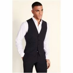 Moss Bros Moss Performance Charcoal Grey Tailored Fit Suit: Waistcoat