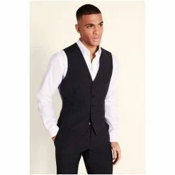 Moss Bros Moss Performance Charcoal Grey Tailored Fit Suit: Waistcoat -Moss Bros shop unnamed file 713
