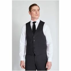Moss Bros Regular Fit Charcoal Grey Suit: Waistcoat
