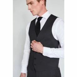 Moss Bros Regular Fit Charcoal Grey Suit: Waistcoat -Moss Bros shop unnamed file 716