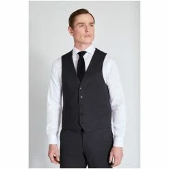Moss Bros Regular Fit Charcoal Grey Suit: Waistcoat -Moss Bros shop unnamed file 717