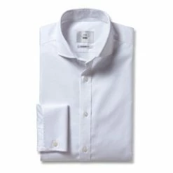 Moss Bros White Tailored Fit White Double Cuff Non-Iron Twill Shirt 11 Moss Bros White Tailored Fit White Double Cuff Non-Iron Twill Shirt -Moss Bros shop unnamed file 72