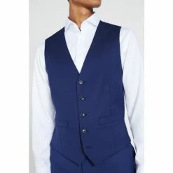 Alternative view of Moss Bros Moss Tailored Fit Navy Twill Suit: Waistcoat