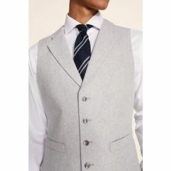 Moss Bros Moss Tailored Fit Light Grey Herringbone Waistcoat 6 Moss Bros Moss Tailored Fit Light Grey Herringbone Waistcoat -Moss Bros shop unnamed file 736