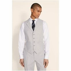 Moss Bros Moss Tailored Fit Light Grey Herringbone Waistcoat 7 Moss Bros Moss Tailored Fit Light Grey Herringbone Waistcoat -Moss Bros shop unnamed file 737
