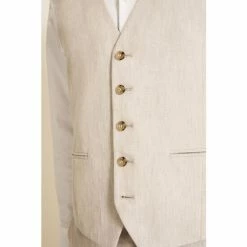 Moss Bros Slim Fit Beige Linen Suit: Waistcoat 2 Moss Bros Slim Fit Beige Linen Suit: Waistcoat -Moss Bros shop unnamed file 746