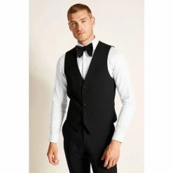 Moss Bros Moss Black Tailored Fit Dress Waistcoat