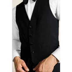 Moss Bros Moss Black Tailored Fit Dress Waistcoat -Moss Bros shop unnamed file 754