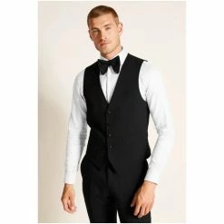 Moss Bros Moss Black Tailored Fit Dress Waistcoat -Moss Bros shop unnamed file 755
