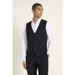 Alternative view of Moss Bros Moss Performance Tailored Fit Black Suit: Waistcoat