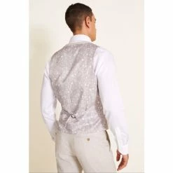 Alternative view of Moss Bros Moss Slim Fit Beige Brown Waistcoat