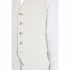 Moss Bros Slim Fit Beige Suit: Waistcoat -Moss Bros shop unnamed file 767
