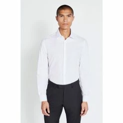 Moss Bros Moss Skinny Fit White Single Cuff Easy Care Shirt