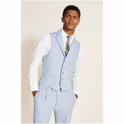 Moss Bros Moss Slim Fit Light Blue Tweed Waistcoat 7 Moss Bros Moss Slim Fit Light Blue Tweed Waistcoat -Moss Bros shop unnamed file 791