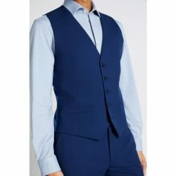 Moss Bros Bright Blue Slim Fit Waistcoat -Moss Bros shop unnamed file 803