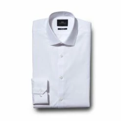Moss Bros Moss Skinny Fit White Single Cuff Easy Care Shirt -Moss Bros shop unnamed file 81