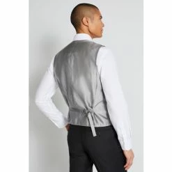 Alternative view of Moss Bros Moss X Cerutti Tailored Fit Black Twill Suit: Waistcoat