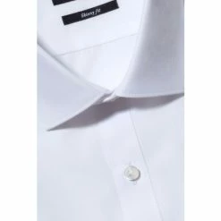 Moss Bros Moss Skinny Fit White Single Cuff Easy Care Shirt -Moss Bros shop unnamed file 82