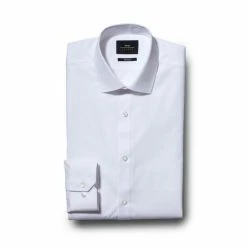 Moss Bros Moss Skinny Fit White Single Cuff Easy Care Shirt -Moss Bros shop unnamed file 83