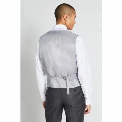 Alternative view of Moss Bros Moss X Cerutti Tailored Fit Charcoal Grey Texture Suit: Waistcoat
