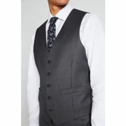 Moss Bros Moss X Cerutti Tailored Fit Charcoal Grey Texture Suit: Waistcoat 6 Moss Bros Moss X Cerutti Tailored Fit Charcoal Grey Texture Suit: Waistcoat -Moss Bros shop unnamed file 834