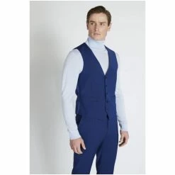 Moss Bros Tailored Fit Royal Blue Suit: Waistcoat