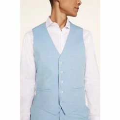Moss Bros Blue Slim Fit Summer Waistcoat -Moss Bros shop unnamed file 847