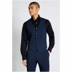 Moss Bros Moss Slim Fit Navy Blue Mini Check Waistcoat 7 Moss Bros Moss Slim Fit Navy Blue Mini Check Waistcoat -Moss Bros shop unnamed file 868
