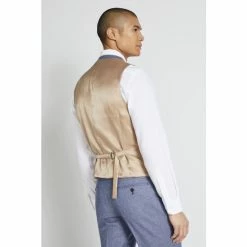 Alternative view of Moss Bros Moss X Barberis Blue Tailored Fit Suit: Waistcoat