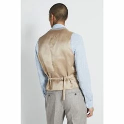 Alternative view of Moss Bros Moss X Barberis Taupe Flannel Suit: Waistcoat