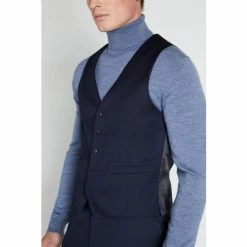 Moss Bros Moss X Reda Blue Slim Fit Twill Suit: Waistcoat 6 Moss Bros Moss X Reda Blue Slim Fit Twill Suit: Waistcoat -Moss Bros shop unnamed file 899