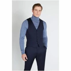 Moss Bros Moss X Reda Blue Slim Fit Twill Suit: Waistcoat 7 Moss Bros Moss X Reda Blue Slim Fit Twill Suit: Waistcoat -Moss Bros shop unnamed file 900
