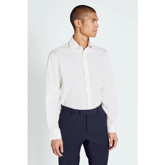 unnamed-file-91.jpg Moss Bros Moss Regular Fit Ivory Poplin Single Cuff Shirt -Moss Bros shop unnamed file 91