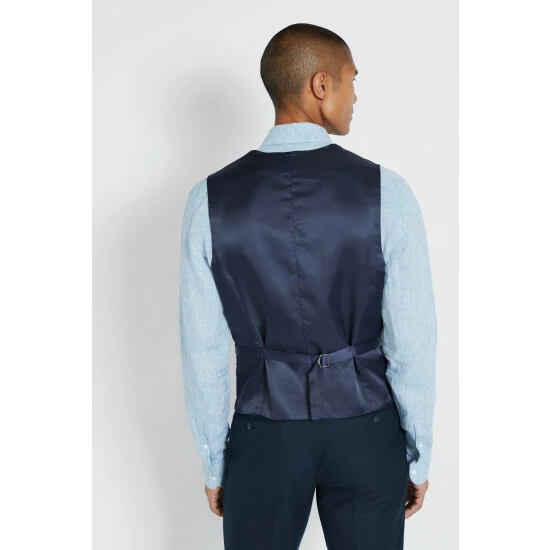Moss Bros Moss Green Tailored Fit Hunter Flannel Suit: Waistcoat 2 Moss Bros Moss Green Tailored Fit Hunter Flannel Suit: Waistcoat - Image 2