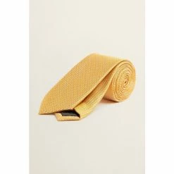Moss Bros Ochre Yellow Textured Tie
