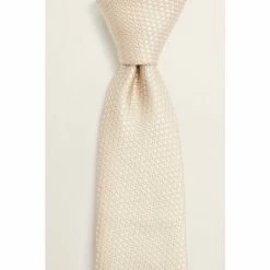 Alternative view of Moss Bros Moss Gold Champagne Textured Tie