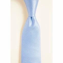 Moss Bros Moss Sky Blue Plain Natte Silk Tie -Moss Bros shop unnamed file 931